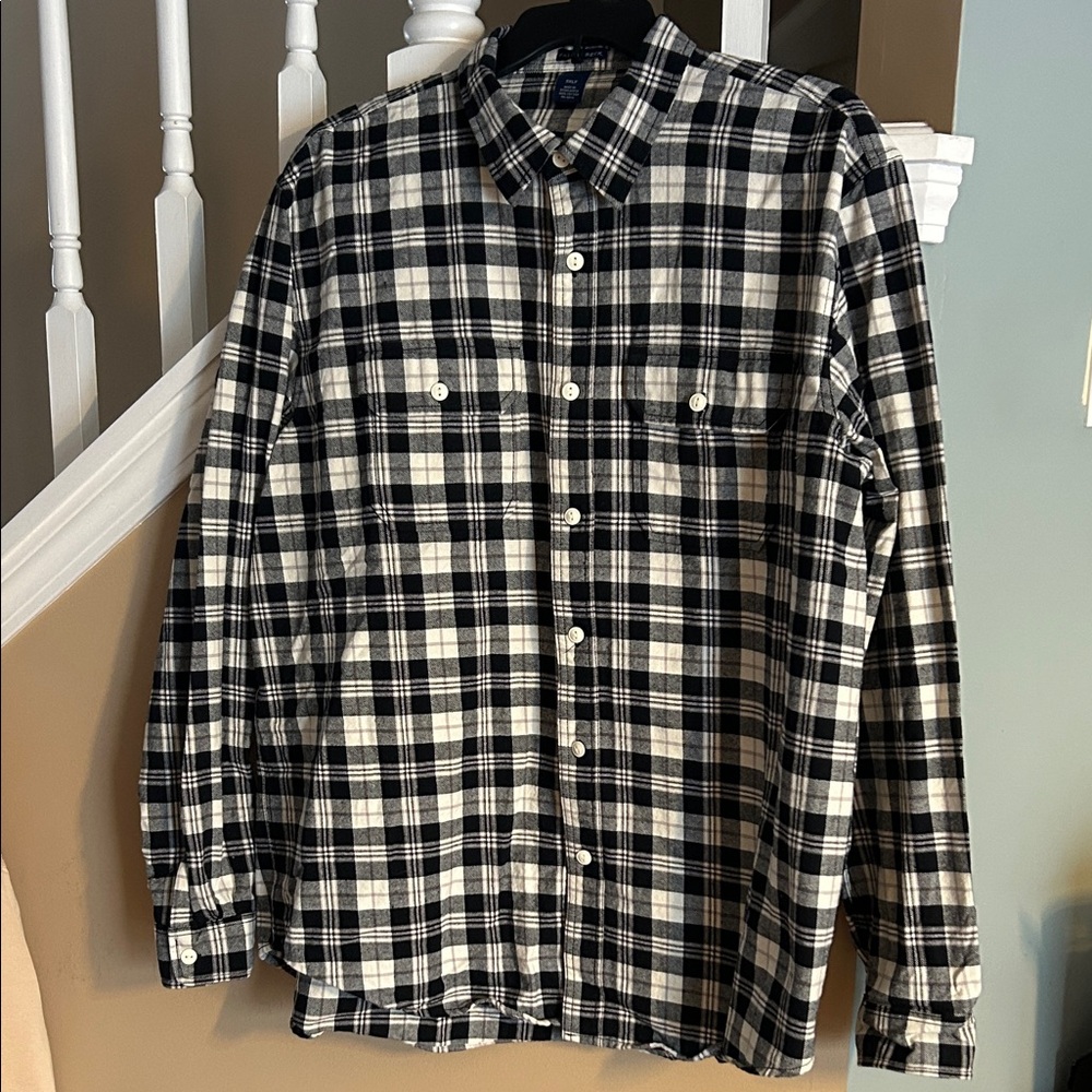 Falls Creek Men's Black and White Checkered Shirt XXLT
